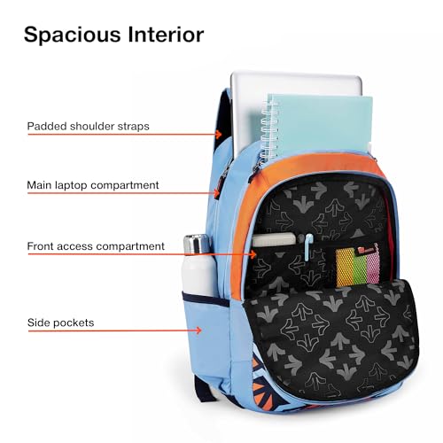 Nasher Miles Physics 4 Compartment Laptop Backpack 31 Liters Polyester with Raincover| Front Organiser Ideal for College, School Bags for Boys & Girls (Blue) - Image 3