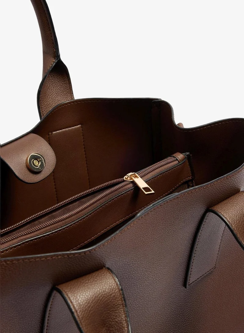 Matalan Chocolate Brown XL Triple Compartment Bag