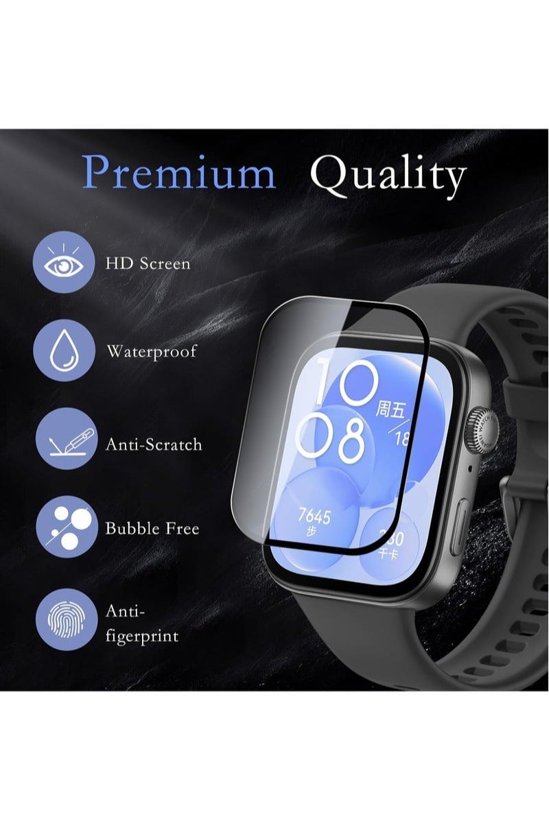 2Pcs Screen Protector for HUAWEI Watch Fit 4, Curved Ultra-HD Full Coverage Anti-Scratch Clear Soft Film - Image 2