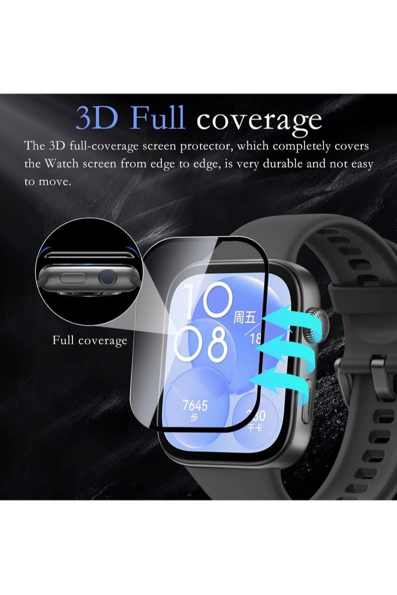 2Pcs Screen Protector for HUAWEI Watch Fit 4, Curved Ultra-HD Full Coverage Anti-Scratch Clear Soft Film - Image 3
