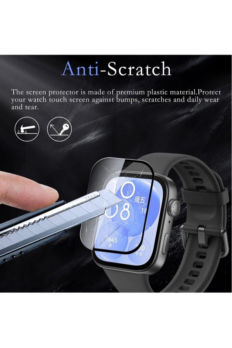2Pcs Screen Protector for HUAWEI Watch Fit 4, Curved Ultra-HD Full Coverage Anti-Scratch Clear Soft Film - Image 4