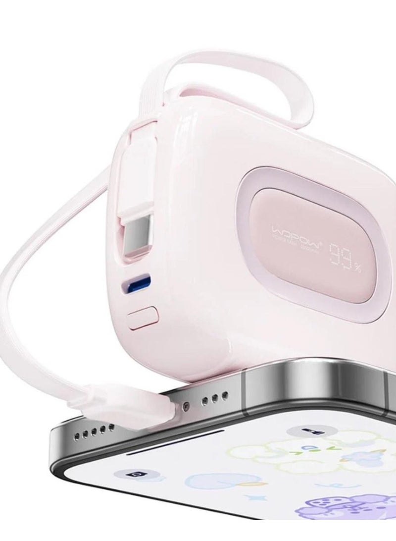 Wopow Mini Power Bank Wopow 10000mAh Fast Charging with (PINK) - Image 3