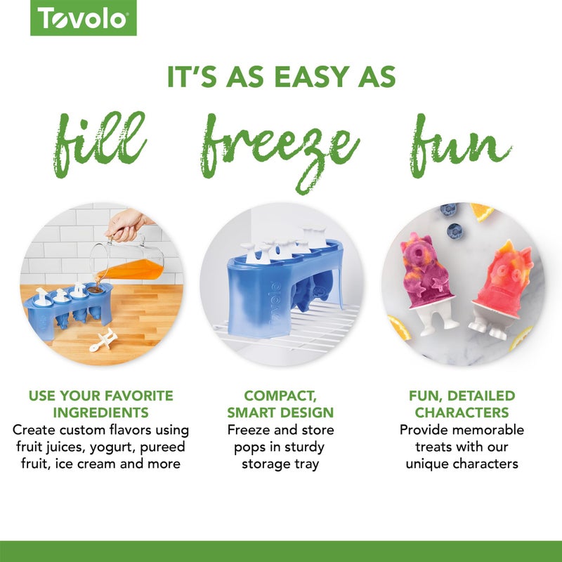 Tovolo Silicone Popsicle Molds with Sticks (Monster) - Ice Pop Molds with 4 Cavities for Homemade Flavored Ice Pops & Frozen Snacks - Popsicle Maker with Drip-Guards, Dishwasher Safe & BPA-Free - Image 4
