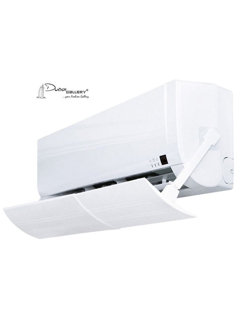 DubaiGallery Adjustable Air Conditioner Wind Deflector Anti Direct Blowing Baffle White - Image 1