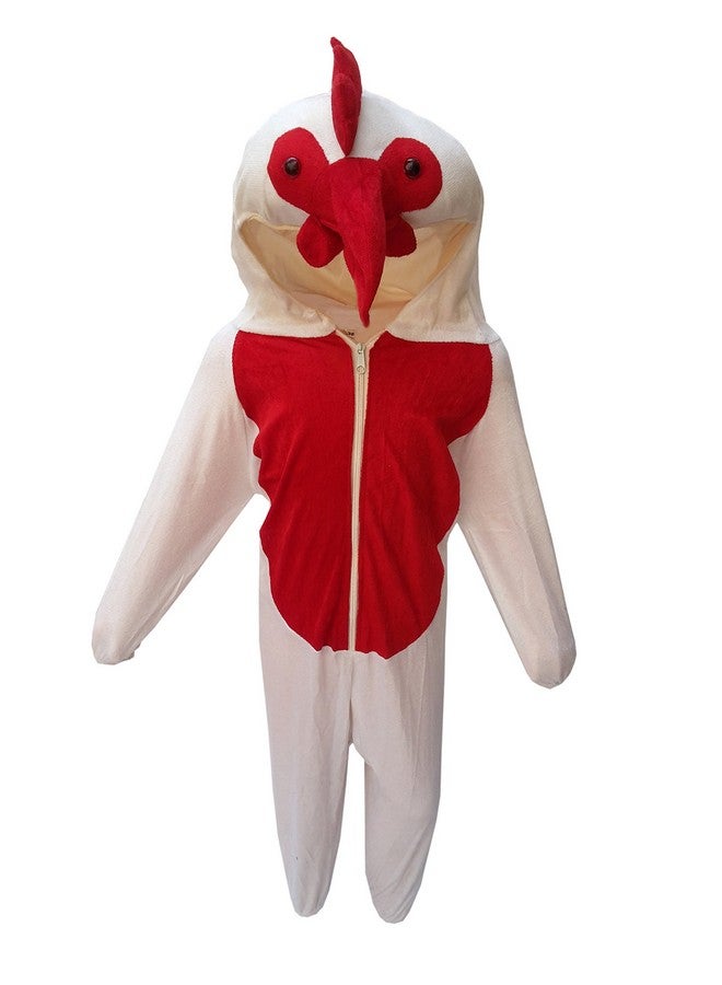 Kaku Fancy Dresses Fleece Cock Bird Costume For Kids - White & Red, 5-6 Years | Animal Fancy Dress For Boys & Girls - Image 5
