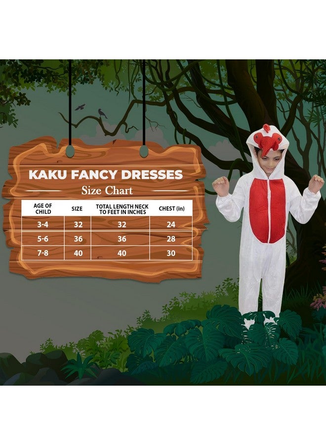 Kaku Fancy Dresses Fleece Cock Bird Costume For Kids - White & Red, 5-6 Years | Animal Fancy Dress For Boys & Girls - Image 4
