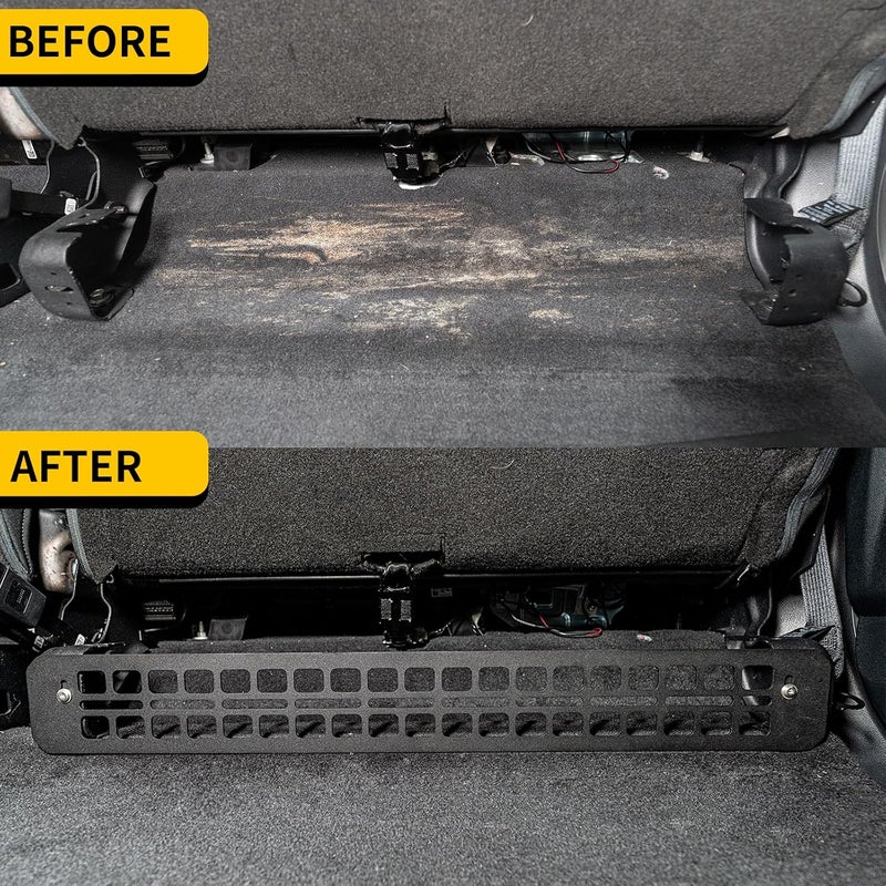 Maxzina Under Seat Molle Panel for Ford F150 2015+/Raptor 2015+/Super Duty 2017+ - Black Carbon Steel Storage Caddy - Image 3