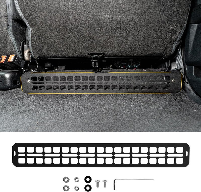 Maxzina Under Seat Molle Panel for Ford F150 2015+/Raptor 2015+/Super Duty 2017+ - Black Carbon Steel Storage Caddy - Image 1