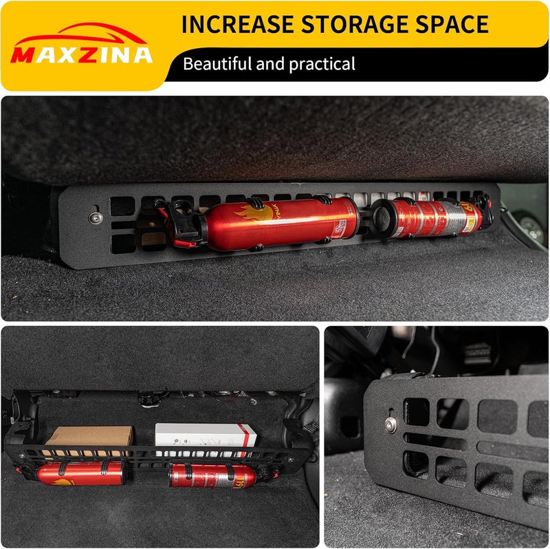 Maxzina Under Seat Molle Panel for Ford F150 2015+/Raptor 2015+/Super Duty 2017+ - Black Carbon Steel Storage Caddy - Image 4