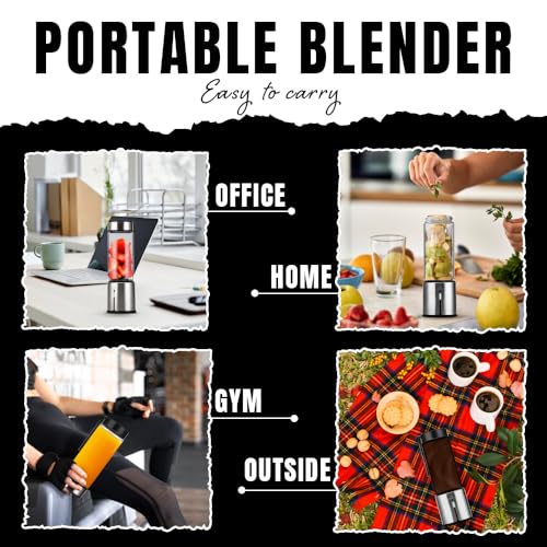 Goodscity Blender For Smoothie And Juices |Portable Hand Blender For Kitchen |Usb Rechargeable Fruit Juice Maker| 450Ml BPA FREE High Borosilicate Glass Jar| Durable Battery |1 Year Warranty - Image 5