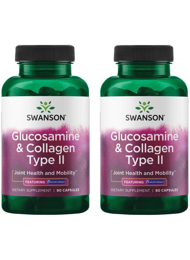 Swanson Glucosamine & Collagen Type II - Featuring BioCell Collagen 90 Capsules (2 Pack)