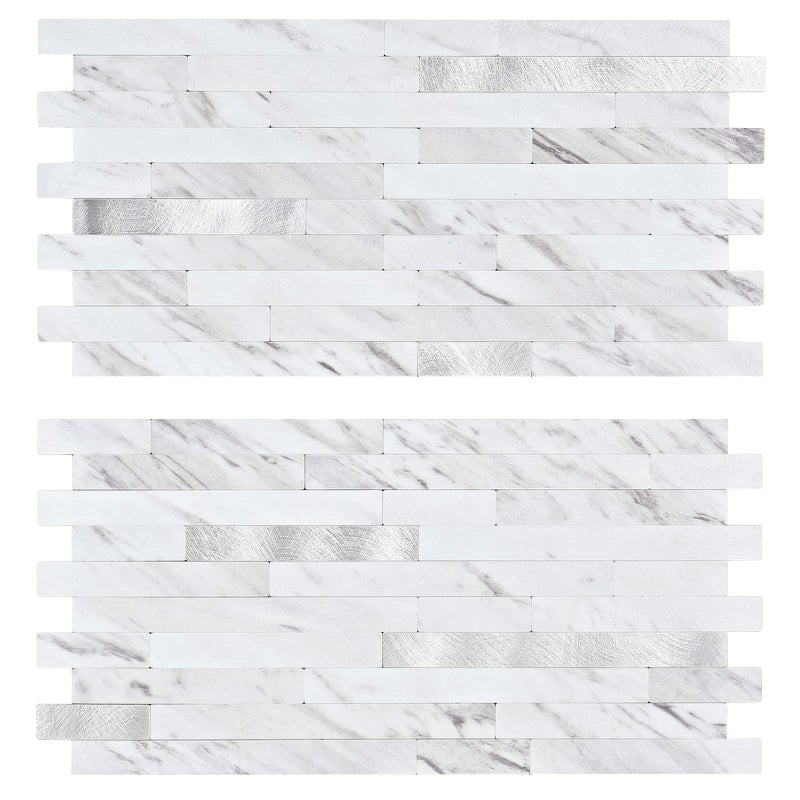 Midcard 20 Sheet Peel and Stick Backsplash, White Marble PVC Wall Tile for Kitchen Backsplash - Image 1