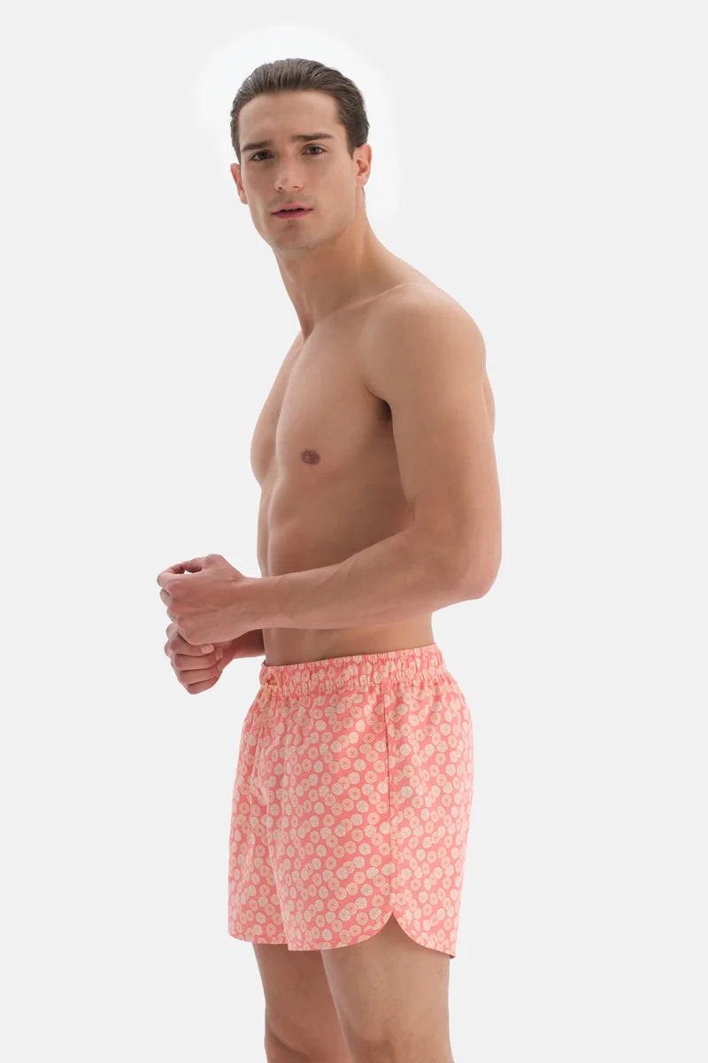 dagi Mountain Salmon Geometric Flower. Des. Mini Shorts