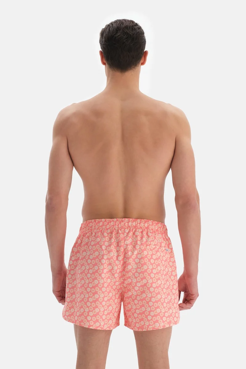dagi Mountain Salmon Geometric Flower. Des. Mini Shorts