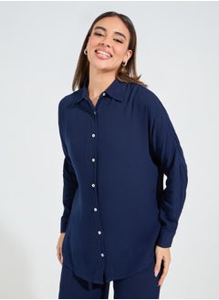 Styli Oversized Crinkle Shirt & Wide Leg Pants Co-Ords  - Image 3