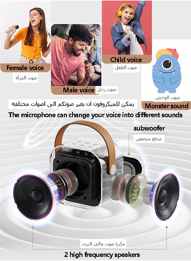 Generic Mini Karaoke Machine for Kids Adults Portable Bluetooth Speaker with 2 Wireless Microphones Toys Birthday Gifts for Girls Boys  - Image 2
