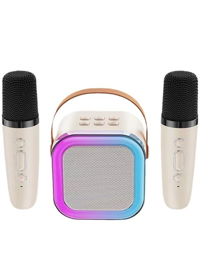 Generic Mini Karaoke Machine for Kids Adults Portable Bluetooth Speaker with 2 Wireless Microphones Toys Birthday Gifts for Girls Boys  - Image 1