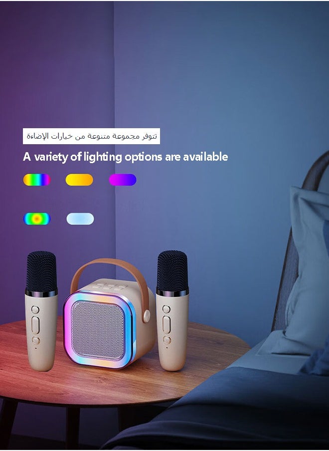 Generic Mini Karaoke Machine for Kids Adults Portable Bluetooth Speaker with 2 Wireless Microphones Toys Birthday Gifts for Girls Boys  - Image 3