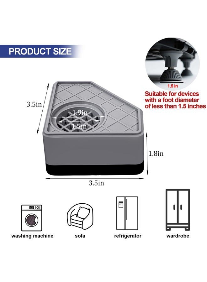 CUISIBOT 4Pcs Anti Vibration Pads for Washing Machine, Stops Washer Dryer Moving, Prevents Noise, Vibration Transfer, Antivibration Stabilizer Support Feet (Increase3.14in-B) - Image 3