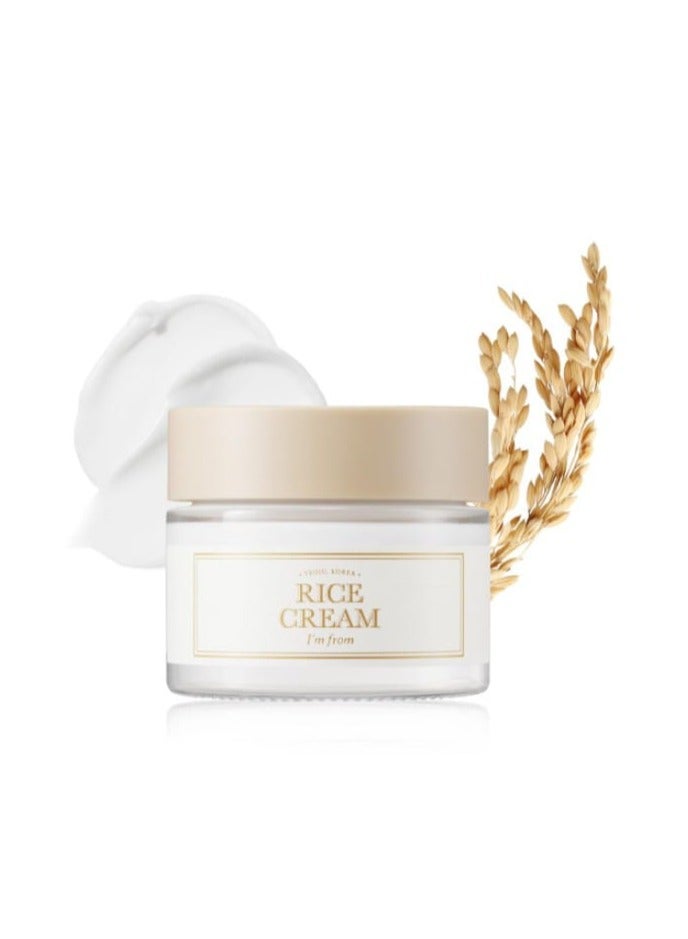 I'm from Rice Cream 1.69 Ounce, 41% Rice Bran Essence with Ceramide, Glowing Look, Improves Moisture Skin Barrier, Nourishes Deeply, Smoothening to Even Out Skin Tone, K Beauty - Image 1