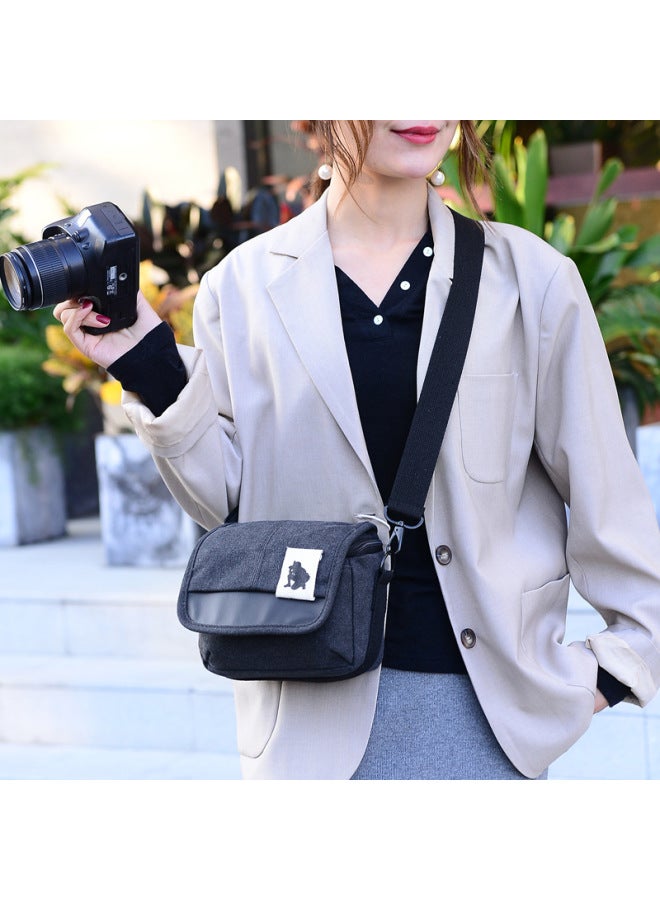 Digital SLR Camera Bag Unlabeled Canvas Bag Long Focus DV Bag Photographic Camera Bag Lens Bag Hair-Color:Khaki - Image 3