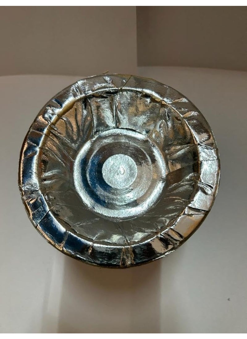 RAMya ENTERPRISE Silver foil 5 inch 20 Disposable Paper Bowl dona or Salad Bowl with Sturdy and Good Material use and Through containers 20