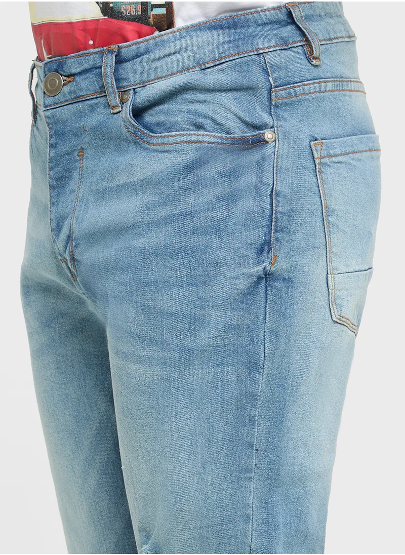 برايف سول Skinny Fit Ripped Jeans