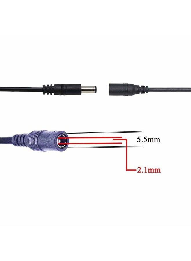 TronicsPros 2pcs LED Strip Light Inline On/Off Switch Cable DC Jack (5.5x2.1mm) Male to Female Connector, 12V Inline Rocker Switch DC Power Adapter Connector - Image 3