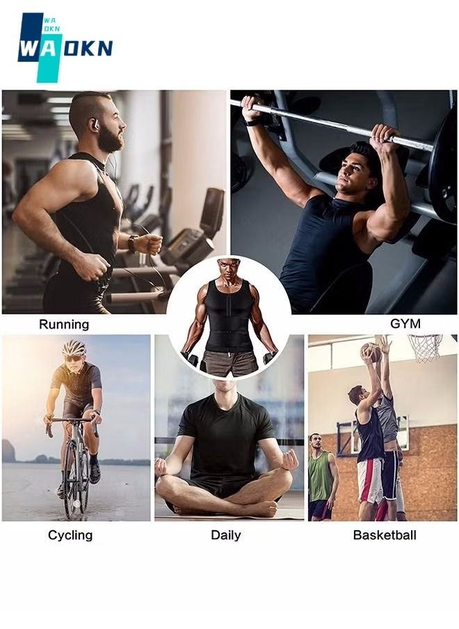 WAOKN - Men Body Shaper Waist Trainer Belt Your Belly Sweat Vest Slimming Underwear Weight Loss Shirt Fat Burner Workout Tank Tops - Image 1
