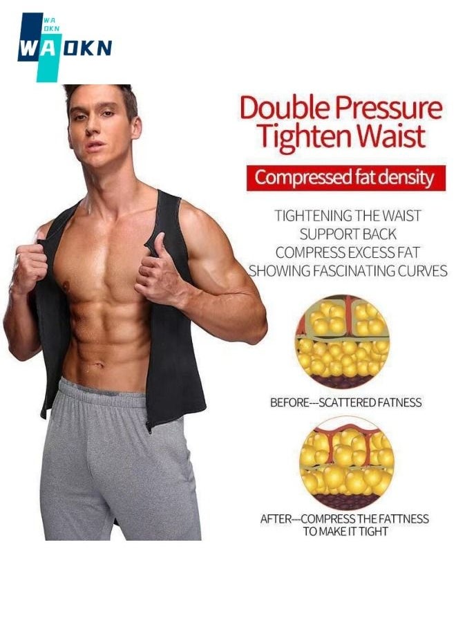 WAOKN - Men Body Shaper Waist Trainer Belt Your Belly Sweat Vest Slimming Underwear Weight Loss Shirt Fat Burner Workout Tank Tops - Image 1