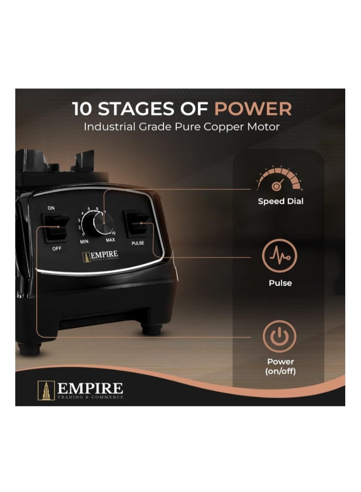 Empire Blender Smoothie Maker 2200W, 10 Adjustable Speeds Smoothie Blender with 2L BPA-Free Container, 30,000RPM High-Speed Blenders with Multiple Blades, Professional Blenders for Kitchen - Image 5