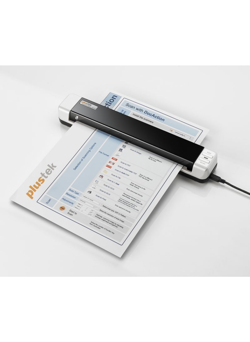 Plustek - Mobile Office S410 Document Scanner - Portable, 600dpi, 800 Daily Scan, USB - Image 1