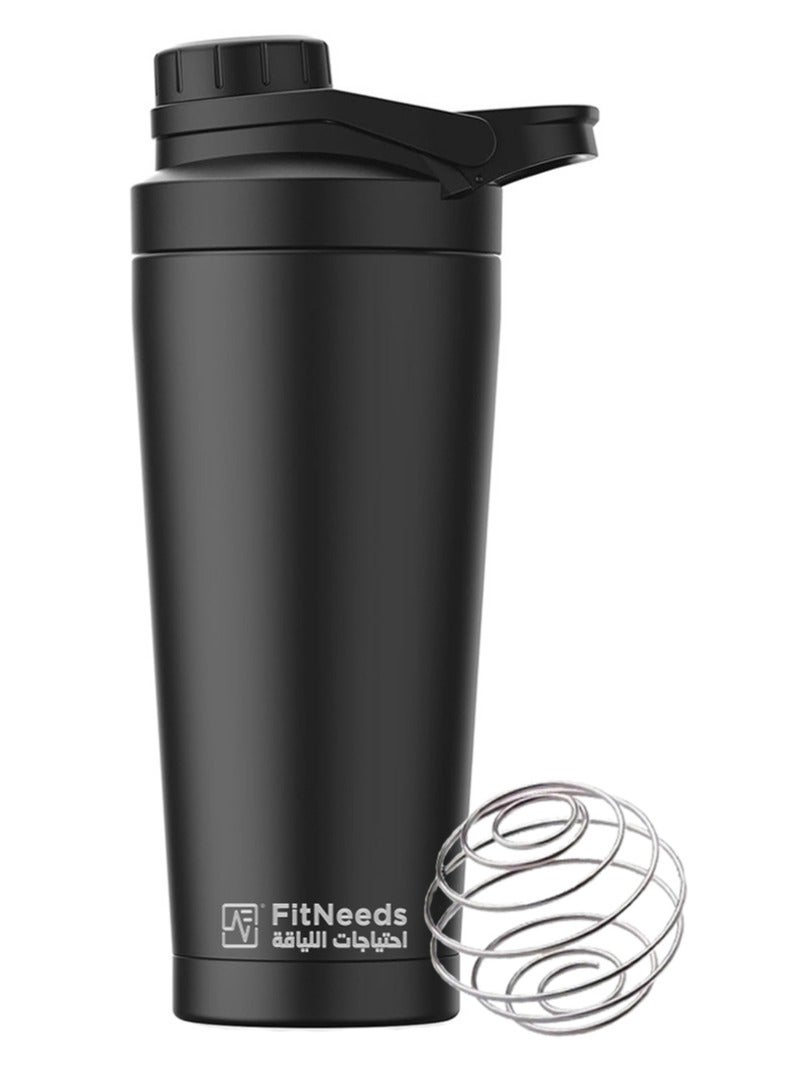 فيتنيدز شيكر ذكي ستانلس ستيل متعدد الاستخدام مع فرشاة تنظيف وكرة خفق (750 مل) - Image 1