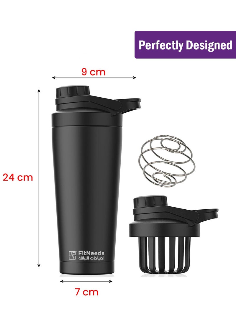 فيتنيدز شيكر ذكي ستانلس ستيل متعدد الاستخدام مع فرشاة تنظيف وكرة خفق (750 مل) - Image 5