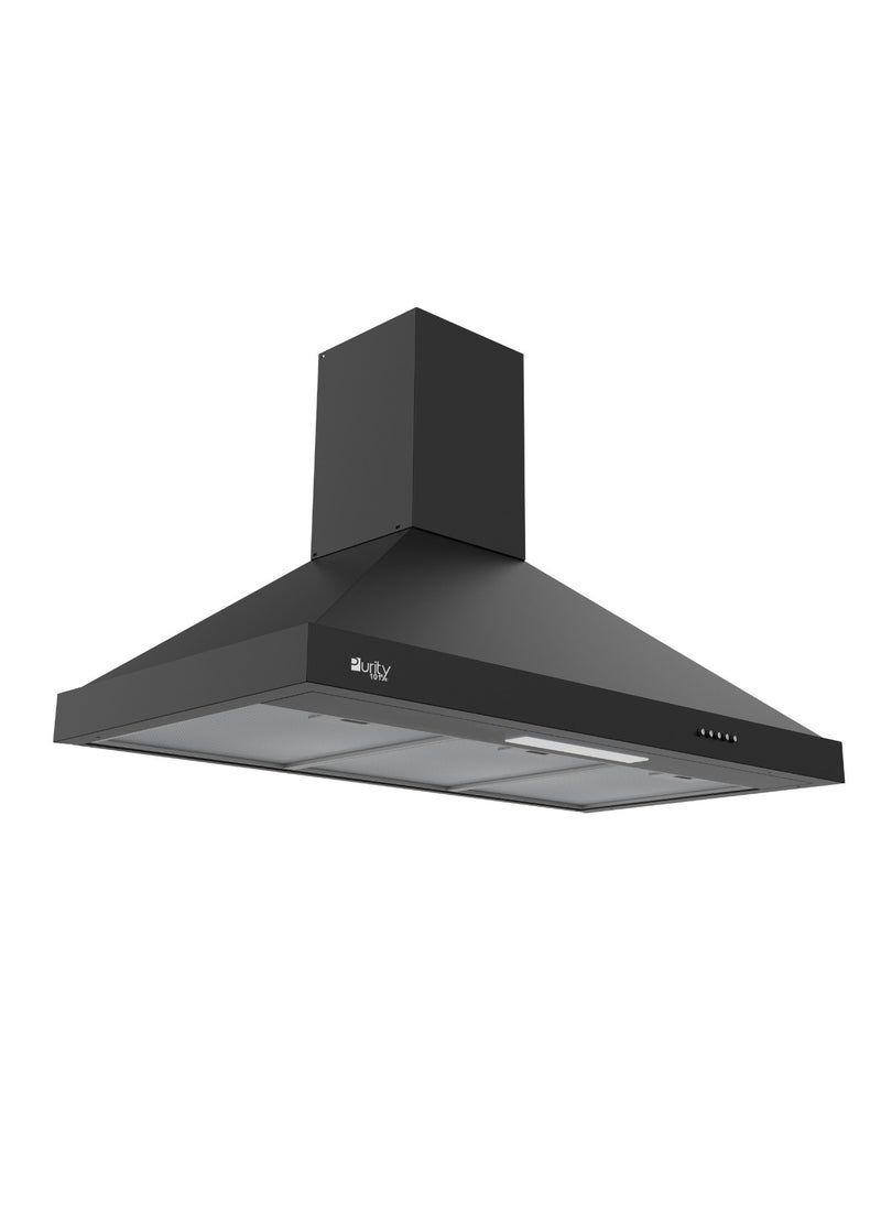 Purity Kitchen Cooker Hood, 90 cm Wall-Mount, 850 m³/h Suction Power, 3-Speed Pyramid Design, LED Lighting, Black ( PANSY PRO 90 BL )  - Image 2