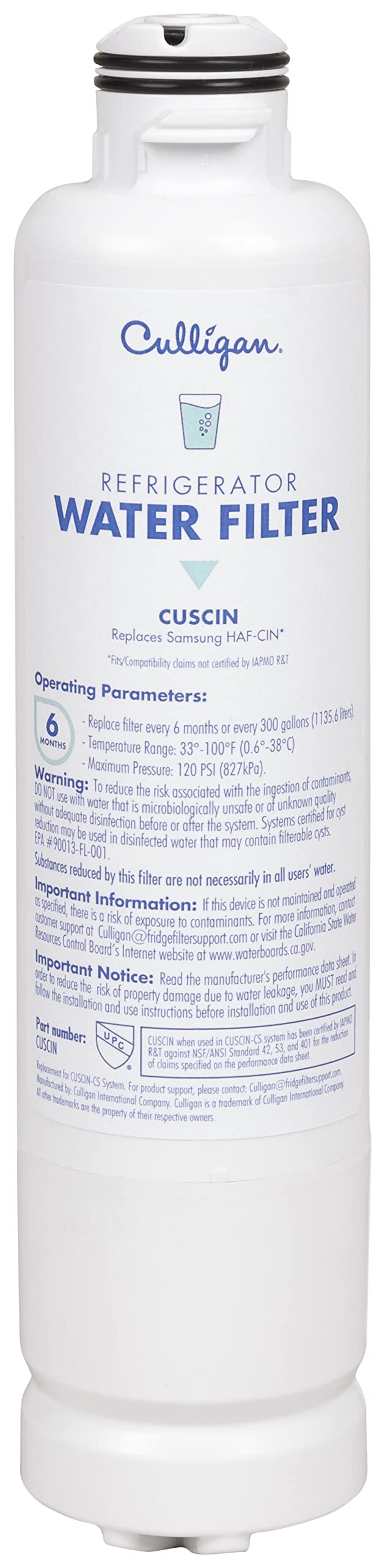 Culligan Cuscin Refrigerator Water Filter | Replacement For Samsung Water Filter (Haf-Cin) | Replace Every 6 Months | Pack Of 1 - Image 4