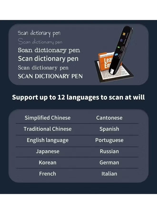 Upgraded Scan Reader Pen, Dictionary Mobile Scanner Translator Scanning Pen, 112 Language OCR Digital Reader Pen Voice Translator Device, Text&Phonetic Multilingual Translation - Image 3