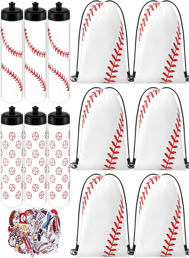Funnymoom مجموعة زجاجات مياه Funnymoom، 12 زجاجة سعة 20 أونصة بتصميم كرة البيسبول، مع حقيبة برباط ومجموعة 50 ملصقًا. زجاجات مياه رياضية قابلة للضغط بتصميم كرة البيسبول، قابلة لإعادة الاستخدام، مثالية للصالات الرياضية والدراجات الهوائية وحفلات ركوب الدراجات. - Image 1