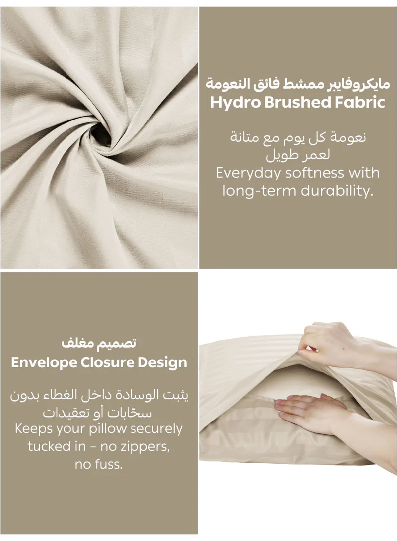 Donetella QUEEN (150X200cm) Premium 3 Piece – 150×200 cm Queen Striped Fitted Sheet, and 35 cm Deep Pocket, Secure All-Around Elastic Fit, No Excess Fabric.  | Best Price UAE
