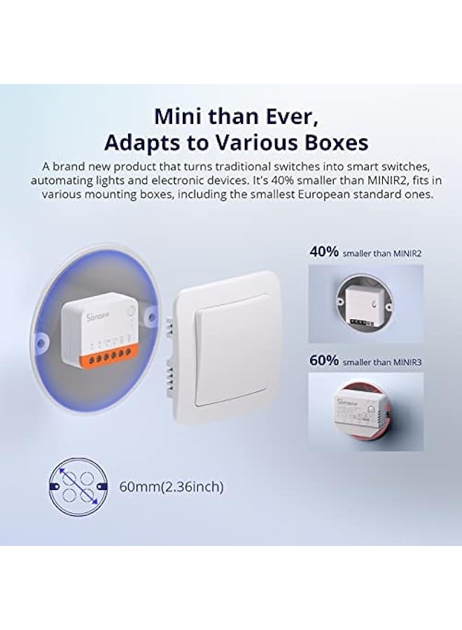 SONOFF MINIR4 Smart WiFi Light Switch,Universal DIY Module for Smart Home Automation Solution,1 Pack - Image 3