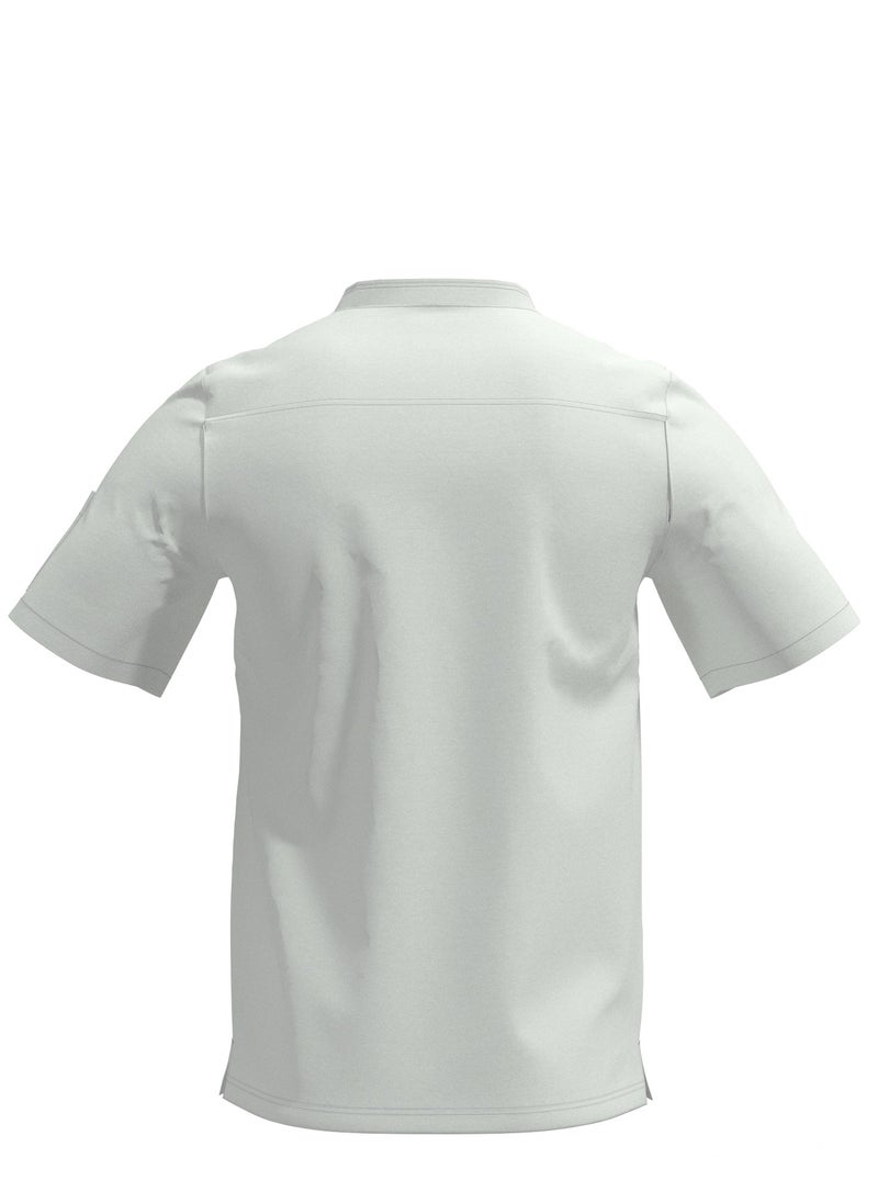 DR - Scrub Comfortable white Lycra fabric with many pockets is meticulously crafted to retain its color without fading with repeated washing - Image 1