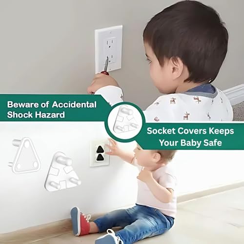 Hian Baby Safety Plug Socket Covers | Pack of 12 with 10 × 5 Amp, 2 × 15 Amp & 1 Removal Pin | ABS Plastic, White | Protects Kids from Electric Shocks & Ensures Safety | Home & Nursery Use - Image 4