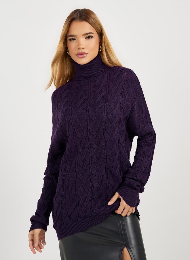 Styli Regular Fit Regular Length Cable Knit Sweater  - Image 1
