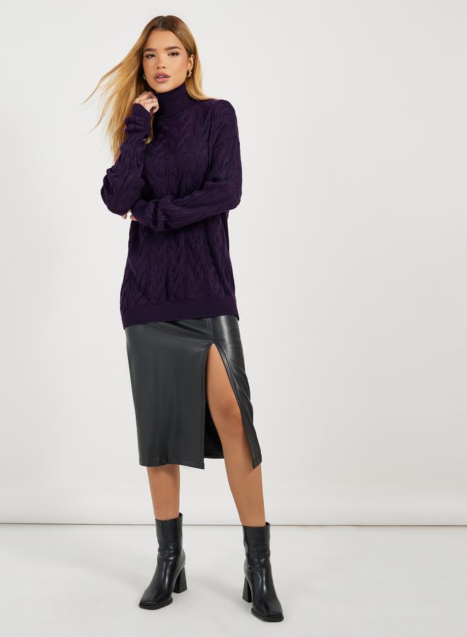 Styli Regular Fit Regular Length Cable Knit Sweater  - Image 2