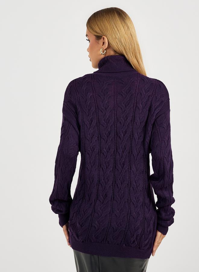 Styli Regular Fit Regular Length Cable Knit Sweater  - Image 4