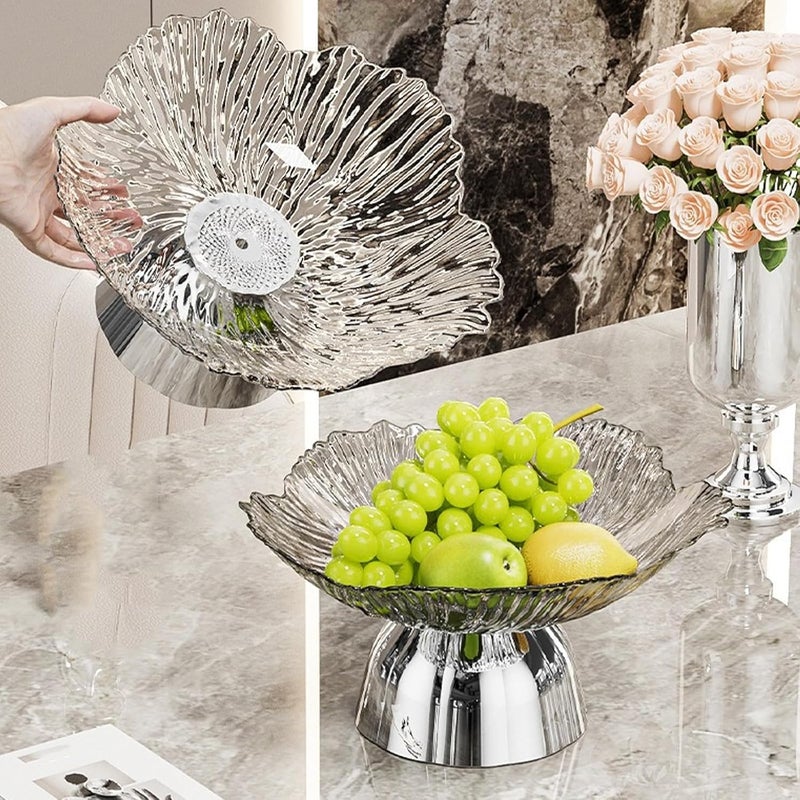 Stylish High Leg Serving Bowl with Angled Border and Round Feet Perfect for Coffee Table Display Organiser Serving Dish - Image 2
