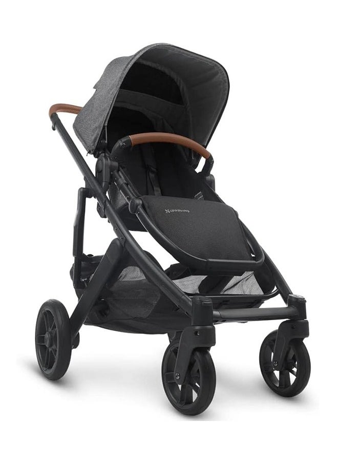 UPPAbaby Cruz V2 Stroller For Infants And Toddlers Greysoncharcoal Melange With Carbon Frame And Saddle Leather – Lightweight, Reversible Seat, One - Handed Fold  - Image 4