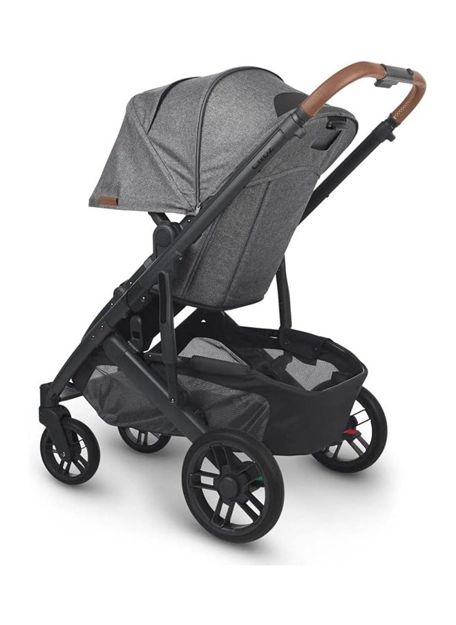 UPPAbaby - Cruz V2 Stroller For Infants And Toddlers Greysoncharcoal Melange With Carbon Frame And Saddle Leather – Lightweight, Reversible Seat, One - Handed Fold - Image 1
