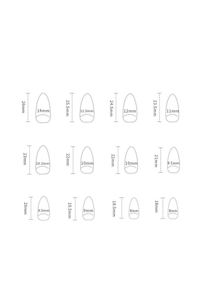 24PCS Almond Press on Nails, French Tip Fake Nails, Glossy Yellow Stick on Nails with Gel Glue, Nail File, Cleaning Pad, Wooden Stick, Easy to Apply & Long-Lasting - Image 5