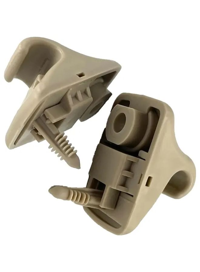 Gray Sun Visor Clip Holder Bracket Support Fastener Hook 1 Pair Car Accessory - Image 1